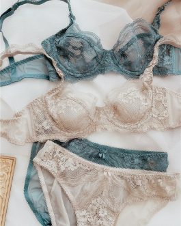 Feminine Ultra-thin Lace Underwear Bra Set