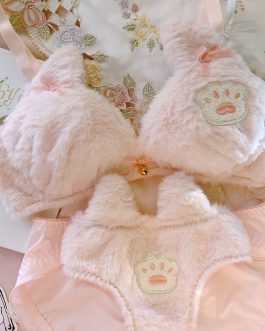 Girls Plush Bear Underwear Cute No Steel Rings Gather