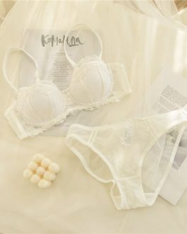 Half Cup Lace Lingerie Embroidered With Steel Ring