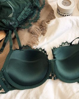 Half a cup gathered thick steel ring anti-sagging lace sexy bra