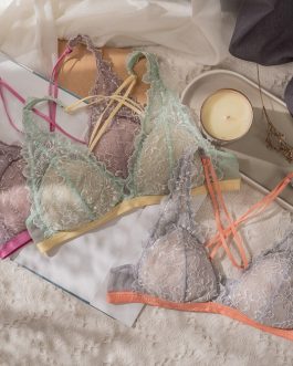 Lace lingerie romance candy color underwear sets