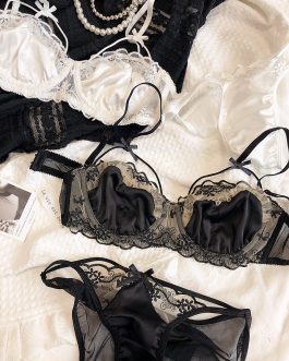 Sexy Underwired Ultra-Thin Lingerie Set Gathering Big Breasts