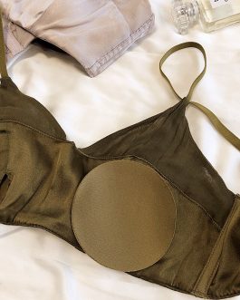 Silky satin mulberry silk bralette no steel ring underwear