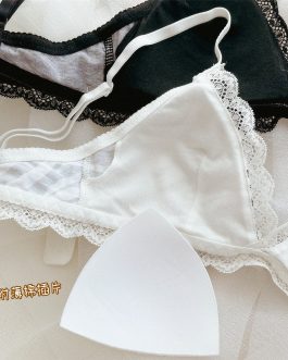 Thin triangle cup bra without steel ring