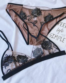 Ultra-thin embroidered underwear sets