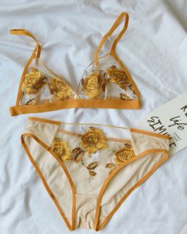 Ultra-thin embroidered underwear sets