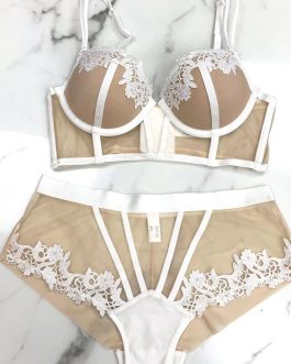 Water-soluble floral lace underwear