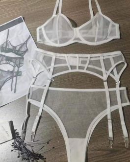 sexy underwear three-piece garter panties set